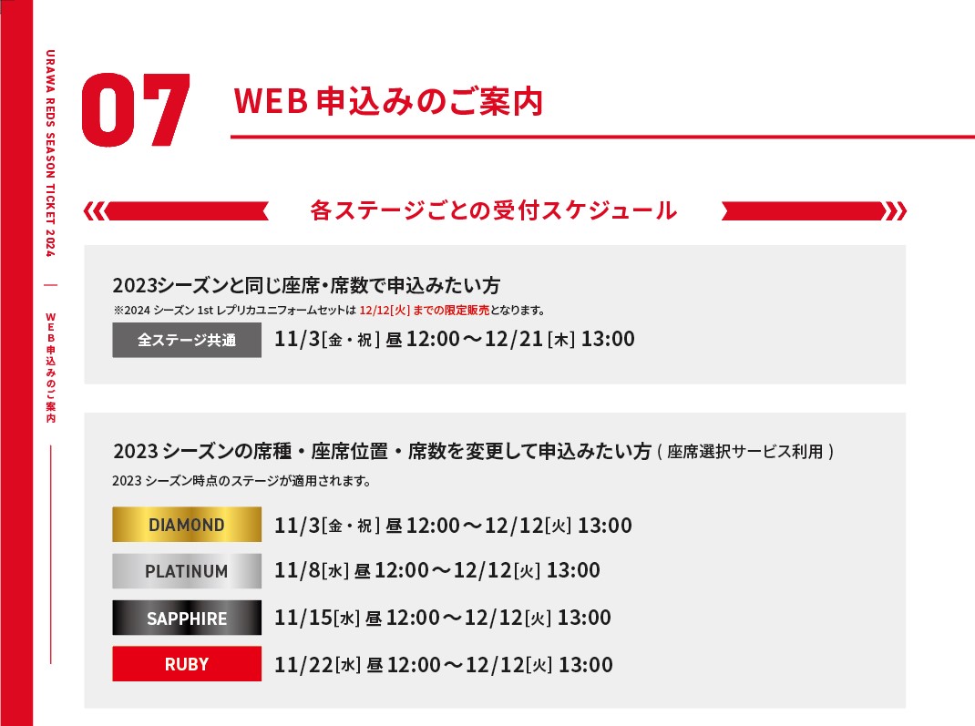 2024 浦和レッズ シーズンチケット受付